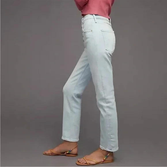 MOTHER The Pixie Tomcat Ankle Button Fly Jeans Pina Colada Paradise Size 25 - Picture 5 of 15